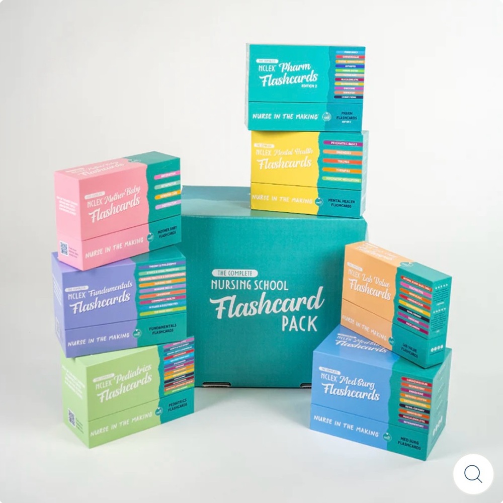 Nursing School Flashcard Pack - Multicolor